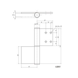 中西 Industrial Stainless Steel Flag Rifles # L 127x57 K – 5 – 4T – A