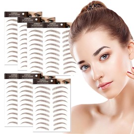 7Sheets/77Pairs 4D Hair-Like Eyebrow Tattoo Stickers Waterproof Natural Fake Eyebrow Stickers,Long Lasting Eyebrow Grooming Shaping Perfect for Women and Girls (Brown-09)
