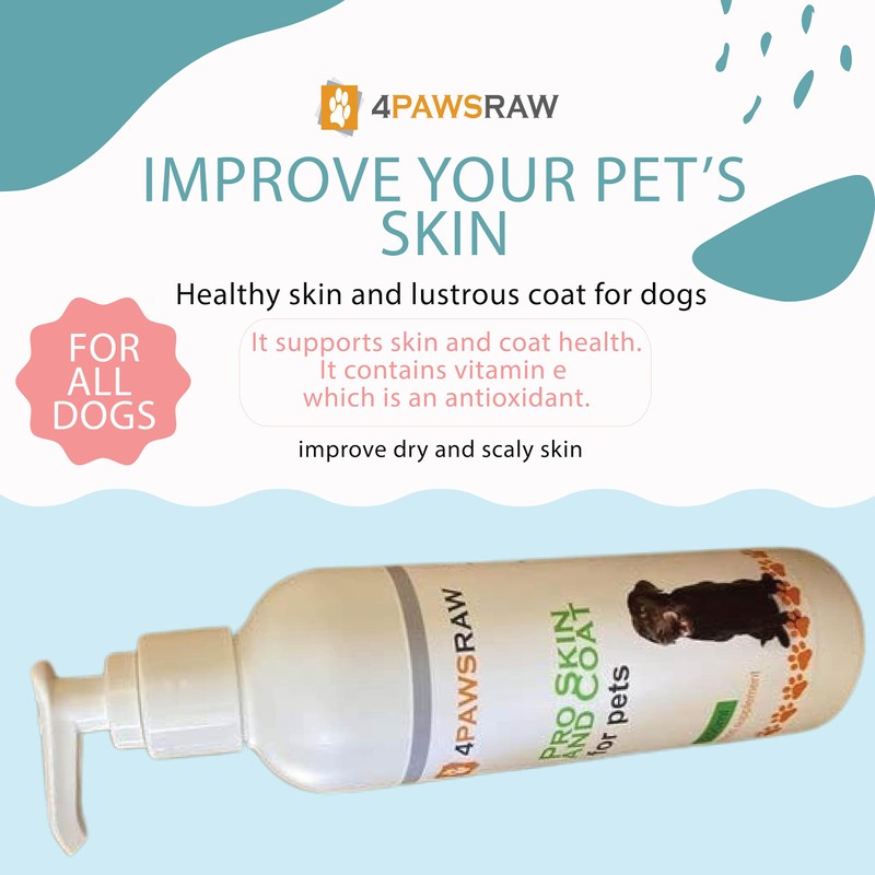 4PAWSRAW Skin & Coat Care Supplement For Dogs Itchy or