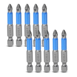 Uenhoy 10 Pcs Magnetic Phillips Screwdriver Bits Set 2 Inch Long Anti Slip Phillips Bits #2, 1/4 Inch Hex Shank (PH2 x 50MM)
