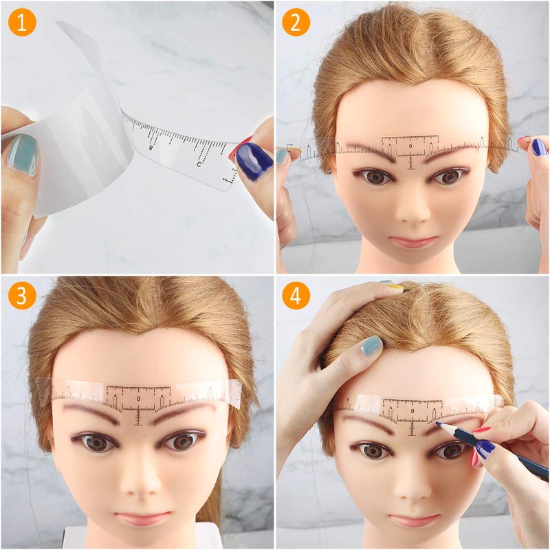 Eyebrow Ruler Disposable Permanent Makeup Microblading Eyebrow Ruler Tattoo Sticker