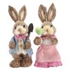 Easter Bunny Couple Rabbits Figurine,2PCS Easter Bunny Doll Easter Decorations