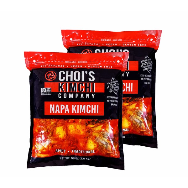 (2 Pack) Half Gallon (7 lbs.) Spicy Napa Cabbage Kimchi