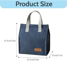 baizhong Lunch Bags for Women Men, Portable Lunch Box Bag, Insulated Cooler Bag Thermal Leak-Proof Lunch Organizer (Blue, One Size)
