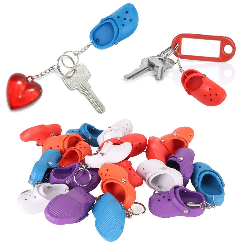Mini Slipper Keychain, 20Pcs Key Ring Pendant Clog Croc Shoe