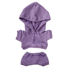 niannyyhouse 15cm Plush Doll Clothes Elastic Solid Sportswear Suits Hoodie Pants Soft Stuffed Plush Toy Fancy Dress Accessories (Purple, 15cm)