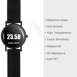 HARFINGTON 5pcs Watch Glass Screen Protectors 58mm Matte Anti-Glare Anti-Scratch Waterproof TPU Universal Round Smartwatch Screen Protective Film Protector (for Flat Screen)