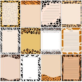 Gilprop 12 Pcs Modern Animal Print Sticky Notes 4 x 6 Animal Pattern Self Stick Note Pads Adhesive Cute Memo Notes Cheetah Print Leopard Office Supplies for Reminders Home, 12 Styles