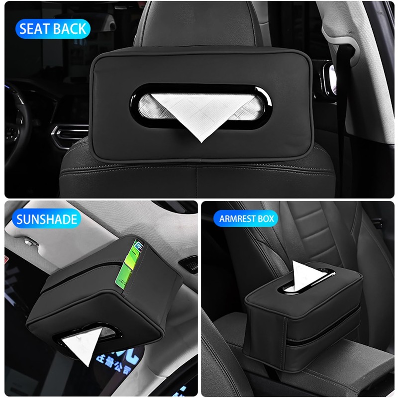 MailiMy Car Tissue Holder for 120-150-Count,Large Tissue Organization,Premium Pu Leather