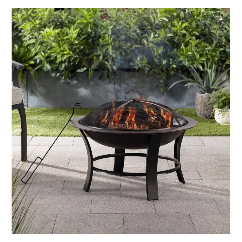 Mainstays Fogata Mainstays De Leña Para Exterior 26'' Xchwsp