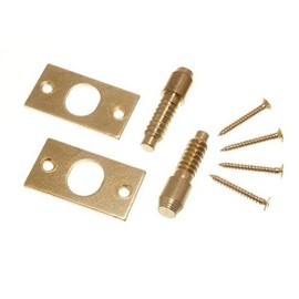 Security Hinge Bolts Electro Brass Plated Steel with Fixing Screws (1 Pair)