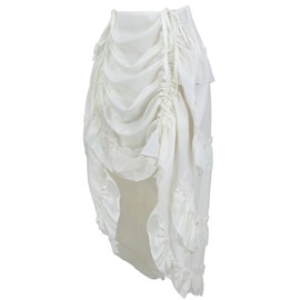 Hengzhifeng Women Steampunk Pirate High-Low Lace Skirt (M,White)