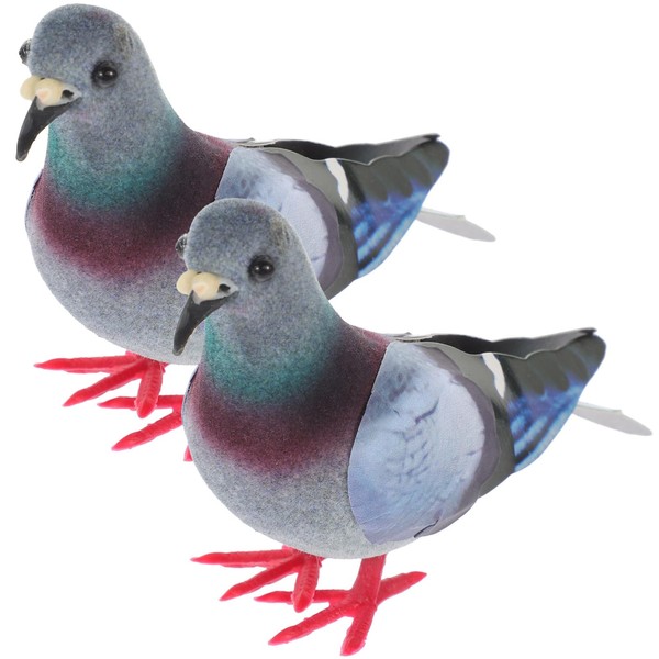 YARNOW Pack of 2 Simulation Foam Pigeon Model Fake Pigeon