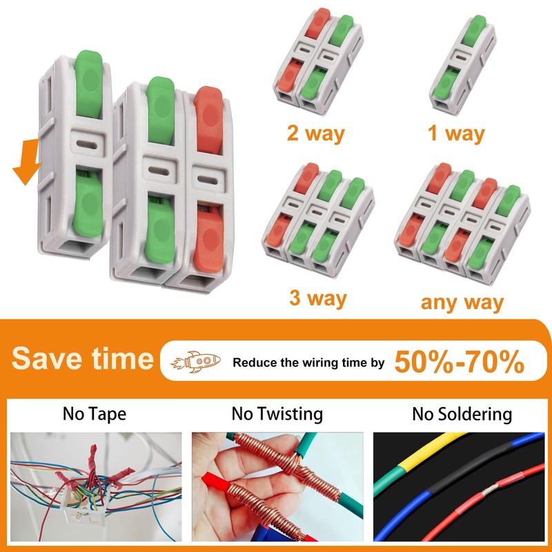 Tanbupu 30PCS Lever Wire Connectors, Mini Quick Connectors Electrical Splicing