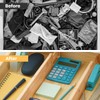 Palok Kisna Adjustable Bamboo Drawer Dividers, Drawer Organizer for Kitchen,