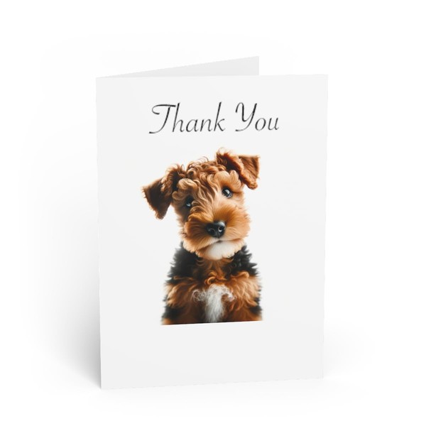 DistinctInk Greeting Card/Note Card -Welsh Terrier Puppy Photograph Birthday -
