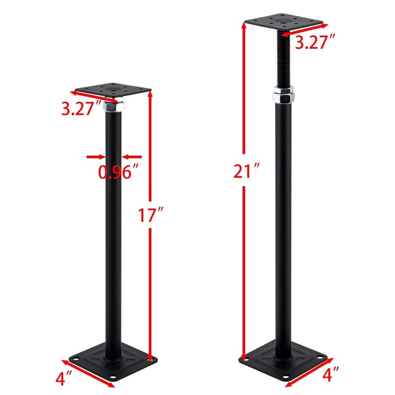 YMSZGBZG 2 Pack Adjustable Floor Jack Post 17-21" Range of
