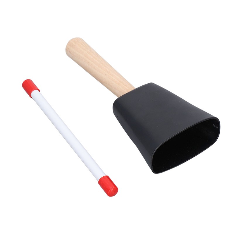 Wooden Handle Steel Cowbell Noise Maker Early Education Percussion Musical