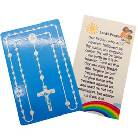 Westmon Works Our Father and Hail Mary with Mysteries of the Holy Rosary Guide Set of Two Premium Holy Prayer Cards