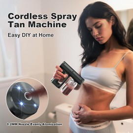 mhpoycd Cordless Spray Tan Machine, Rechargeable Spray Tan Gun for Self Tanner Travel Beach Salon Home DIY Tanning Machine