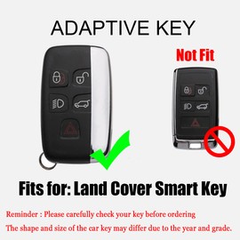 HIBEYO Smart Remote Key Fob Case Cover for Land Rover Defender Discovery Sport LR2 LR3 LR4 Range Rover Sport EVOQUE and Jaguar XF XJ XJL XE F-PACE F-Type Accessories-Brown