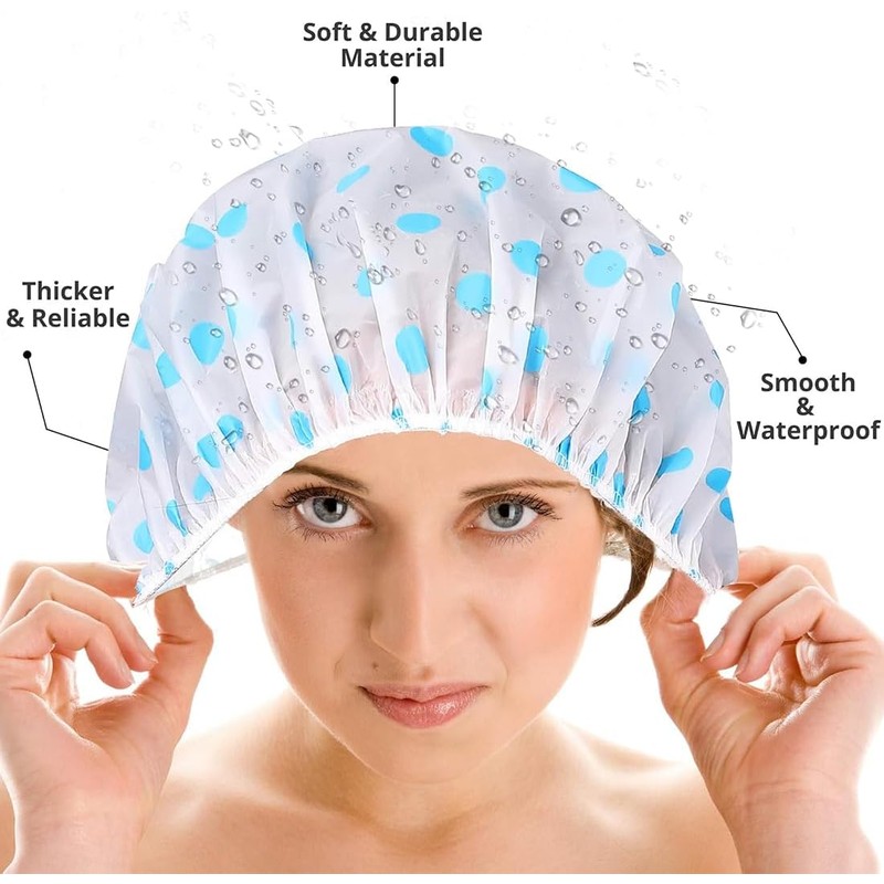 3pz Gorra de Baño Impermeabile Gorros de Ducha para Mujer,