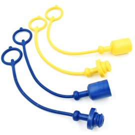 (4 Pack) HD Switch Hydraulic Blue/YellowQuick Coupler Dust Cap & Plug Set fits 1/4" Kubota B2301 BT600 BT601 BT602 BH65 BH70 B2601 B2650 B3350 BX22 BX23 BX24 BX25 BX1850 BX1860 BX2350 BX2360 BX2660D