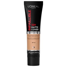 L'Oreal Paris, Base De Maquillaje De Alta Cobertura Mate Y Larga Duración, Infallible 32H Matte Cover, Tono 115 Beige Doré, 30Ml
