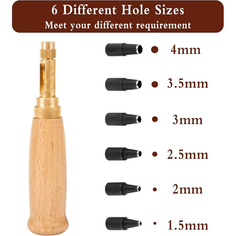 THJOPOKEEL Japanese Screw Hole Punch, Screw Hole Puncher with Wood