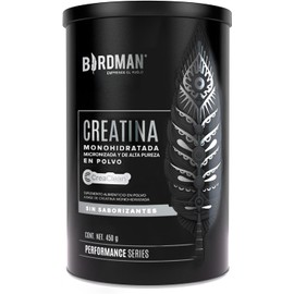BIRDMAN Creatina Monohidratada de Alta Pureza En Polvo Sin Sabor, Preworkout, Alto Rendimiento 90 Servicios 450g.