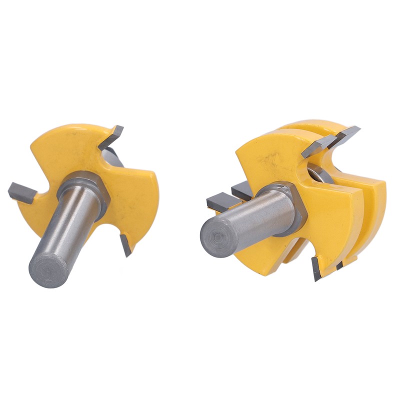 2Pcs Tongue Groove Router Bit T Shape 3 Teeth 1