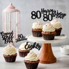 36 piezas de adornos de magdalenas de 80 cumpleaños con