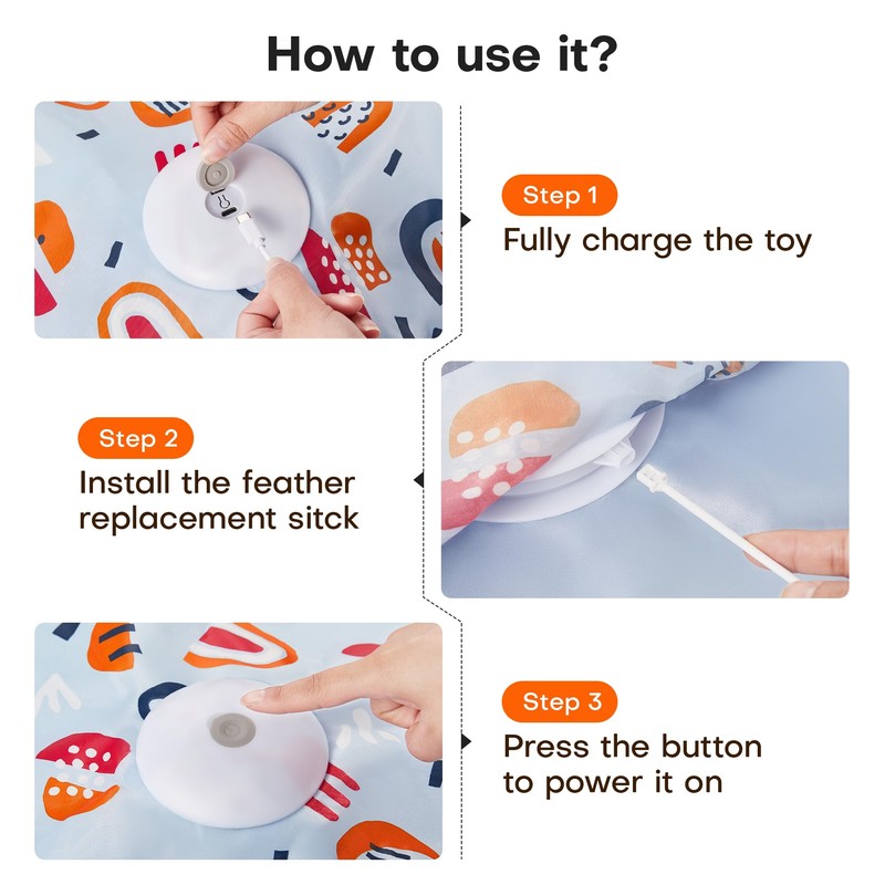 Potaroma Hide and Seek Interactive Cat Toys, Moving Concealed Wand