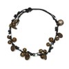 Idin Handmade Anklet - Black and white beaded wax cord