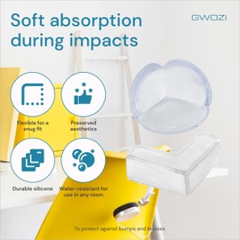 Table Corner Protectors for Furniture - Silicone Corner Guards Self-Adhesive, 8 Pcs - Clear Furniture Corner & Edge Safety Bumpers - Sharp Edge Protector Pads for Desk, Glass Tables, L and Ball Shape