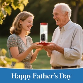 TT Nature Hummingbird Feeder with Camera Solar Powered, AI Identify Cloud Storage Instant Notification, CCPA Data Protection, Outdoor Hanging, Idea Gift for Family Friends (20 Ounces)