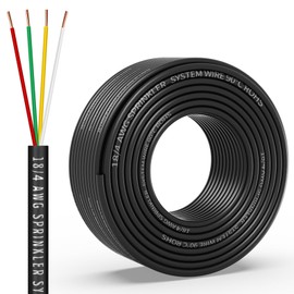 18/4 Solid Sprinkler System Wire 150ft, 18 Gauge Irrigation Wires PVC Jacket Sprinkler Cable for Underground Irrigation Valves Field Central Control System