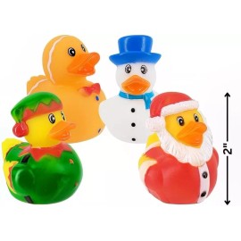 RINCO One Dozen Holiday Christmas Rubber Duckies
