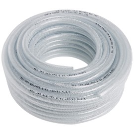 Duda Energy HPpvc038-100ft 100' x 3/8" ID High Pressure Braided Clear Flexible PVC Tubing Heavy Duty UV Chemical Resistant Vinyl Hose Water Oil
