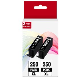 Compatible 250 XL Printer Ink Cartridge Replacement for Canon PGI-250 250XL Use with Cannon Pixma MX922 MX920 IX6820 IP8720 MG5420 MG5520 MG7120 MG7520, 2 PGBK, 2 Pack