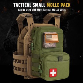 DULCE DOM Tactical Molle Hydration Backpack with 1.5L TPU Water Bladder for Vest Backpack with Molle System, Green
