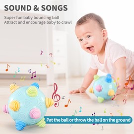 VANLINNY Baby Toy-Bumble Ball for Babies,Toddlers Toy Ball Dancing Bumpy & Interactive Sounds Crawl, Best Bouncing Sensory Learning Gift for 3+ Year Old Boys&Girls.