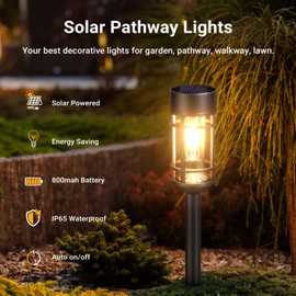Xmart Solar Outdoor Lights, Bright Up to 10 Hrs Solar Lights for Outside, 4 Pack IP65 Waterproof Solar Garden Lights for Patio, Lawn, Yard and Landscape