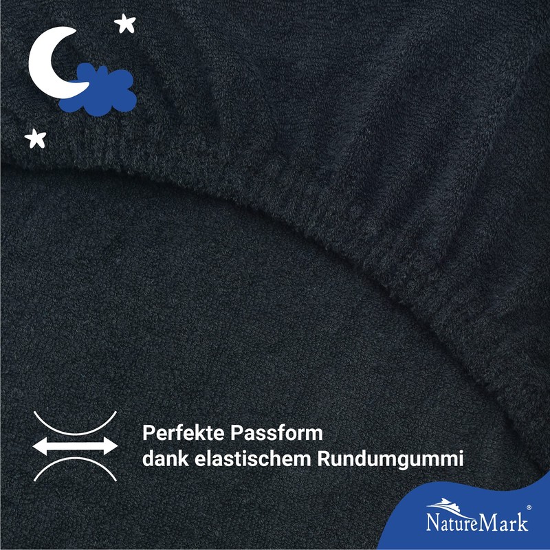 NatureMark Pack of 2 Children's Terry Fitted Sheets, Cuddly Soft,