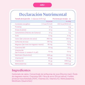 B-FIT B 45+ Suplemento Para Menopausia Con Isoflavonas - 60 Cápsulas - Coenzima Q10 - Vitaminas K2, D3 Y B6 - Sin Sabor - Vitaminas para Mujeres