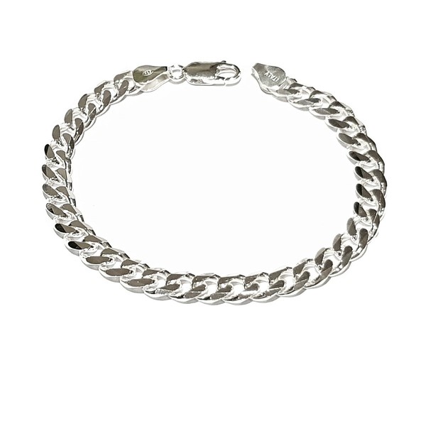 Treasure Bay Mens Solid 925 Sterling Silver Chain Bracelet -
