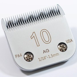 Detachable Steel Pet Dog Clipper Blades,Size-10,Compatible with Andis Cut Length 1/16"(1.5mm),Compatible with Oster A5, Wahl KM Series Clippers, Made of Steel Blade and Stainless Steel Blade