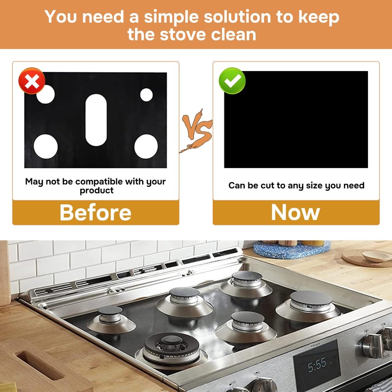 Linzuza Guards for Gas Stove Top Protector Covers 0.3mm Cuttable,Heat