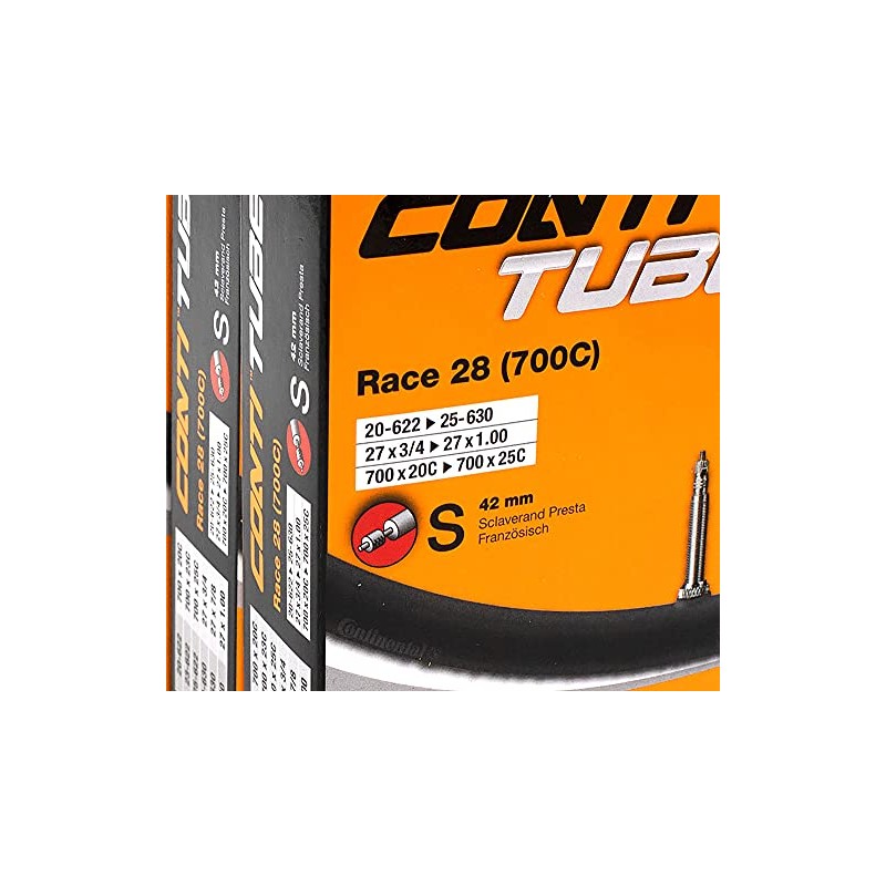 Continental Unisex-Adult 181781 Fahrradschläuche, Schwarz, 28 (6er Pack)