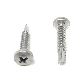 #10x1 Stainless Steel Phillips Pan Head Self Drilling Tapping TEK Screw (410 Stainless Steel) 100 Pieces 10X1